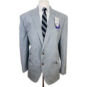$360 BRAND NEW TAYION Mens 48R Gray Check Soft Blazer Sport Coat Suit Jacket